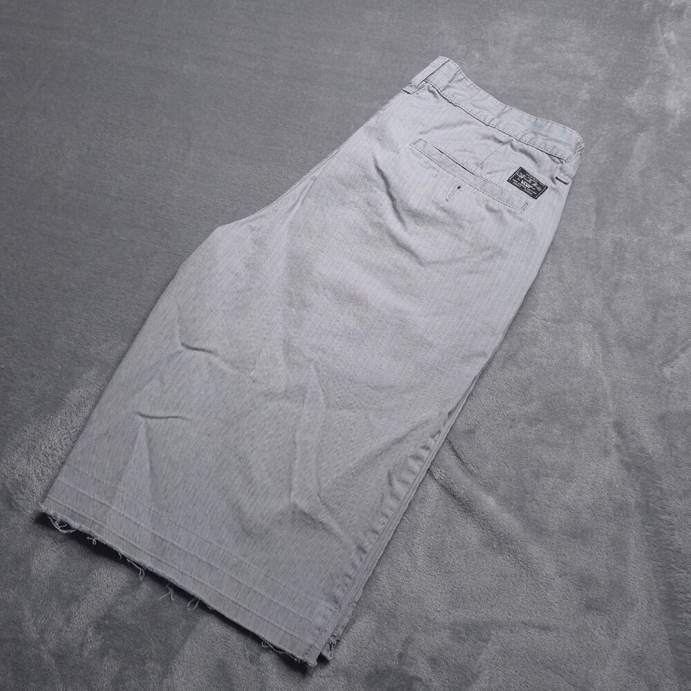 Vans Mens Chino Shorts 32 Gray Mid Rise Lightweight Released Hems Skater